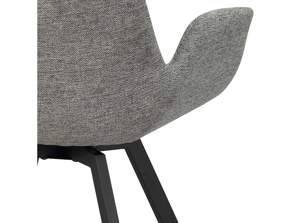 Armlehnenstühle im Skandi Design Webstoff & Metall (2er Set)