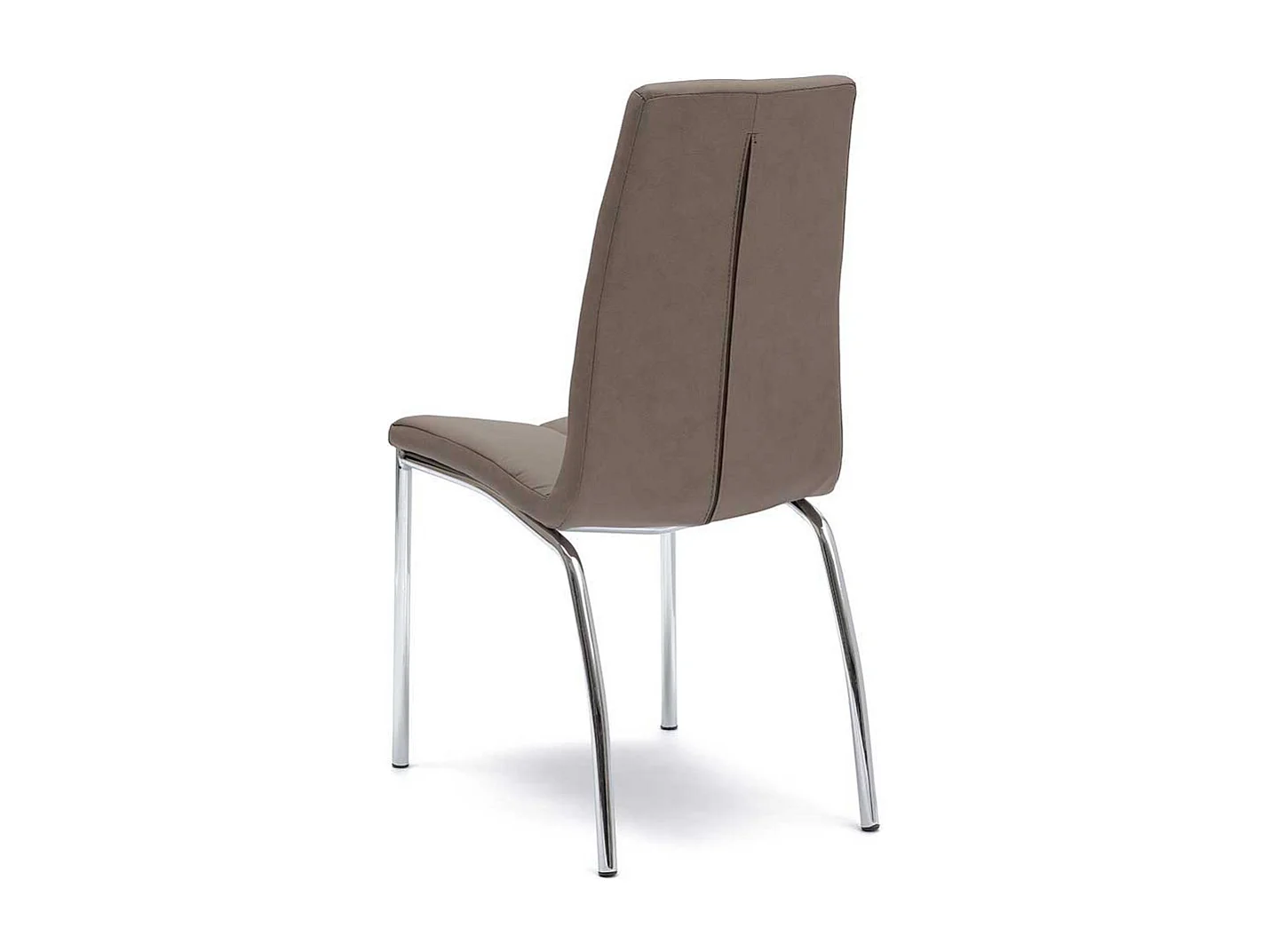 Polsterstuhl in Braun Kunstleder Stahl verchromt (4er Set)