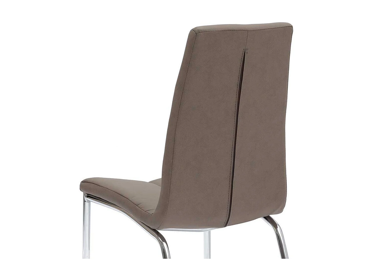 Polsterstuhl in Braun Kunstleder Stahl verchromt (4er Set)