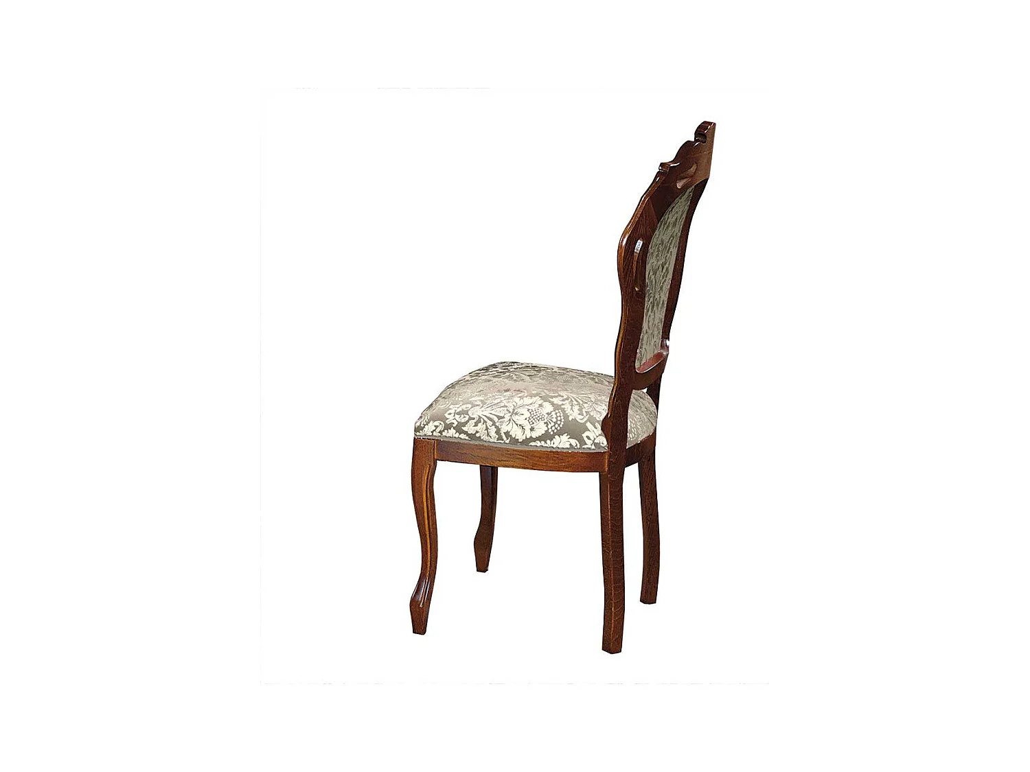 Esszimmerpolsterstuhl im Barockstil Nussbaumfarben Taupe Creme