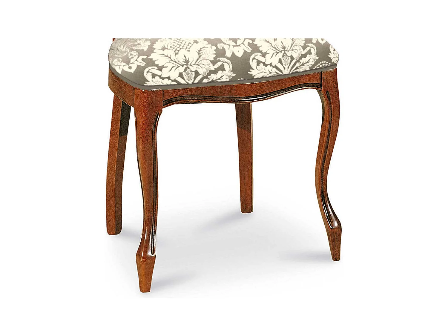 Esszimmerpolsterstuhl im Barockstil Nussbaumfarben Taupe Creme