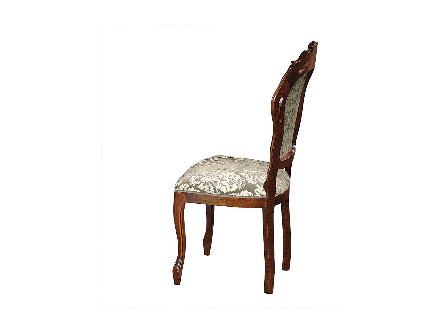 Esszimmerpolsterstuhl im Barockstil Nussbaumfarben Taupe Creme