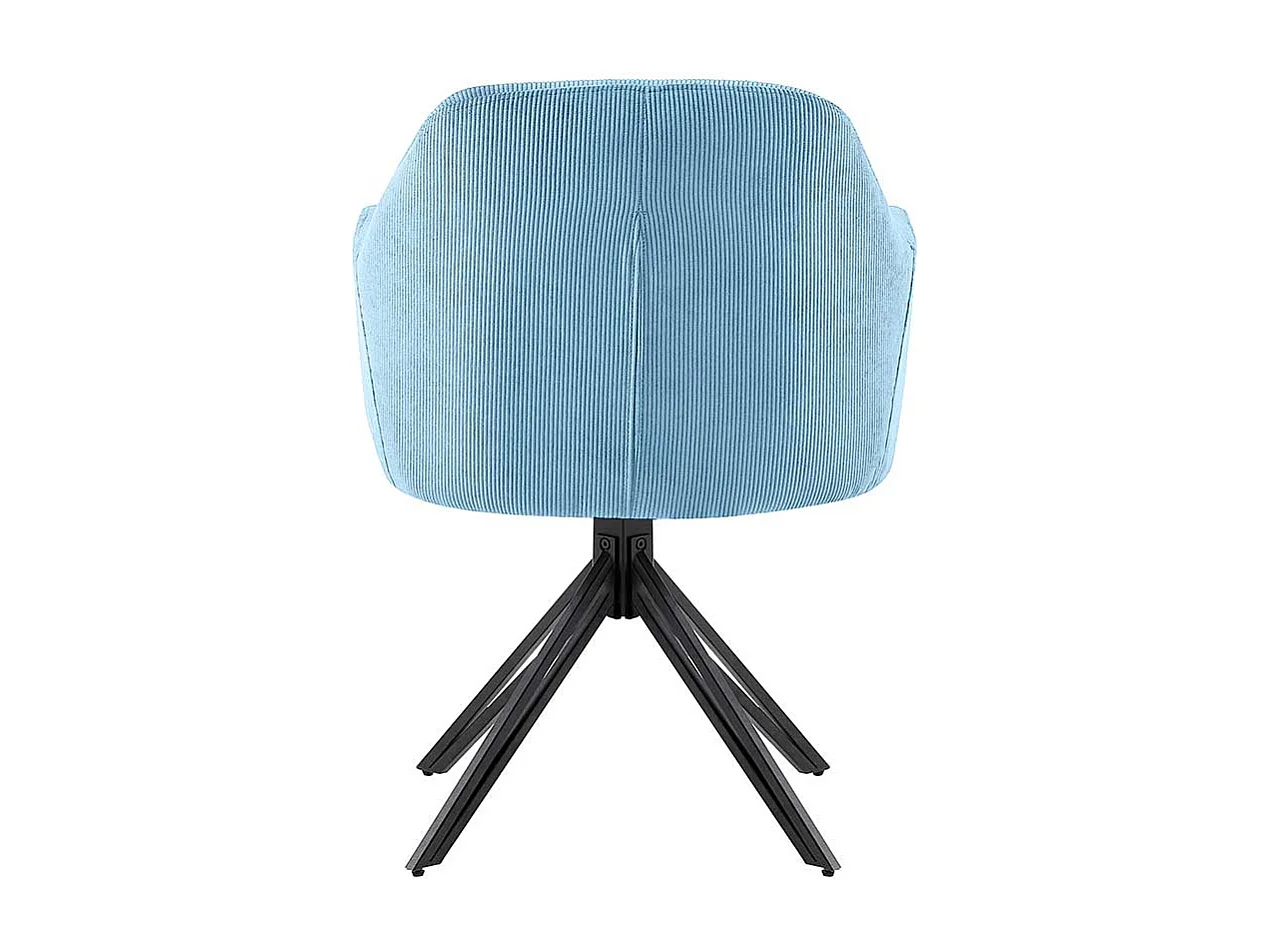 Esstisch Stühle Cord drehbar in Hellblau Gestell aus Metall (2er Set)