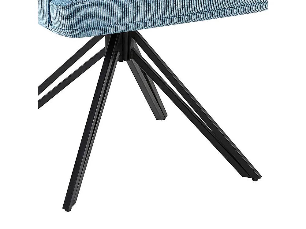 Esstisch Stühle Cord drehbar in Hellblau Gestell aus Metall (2er Set)