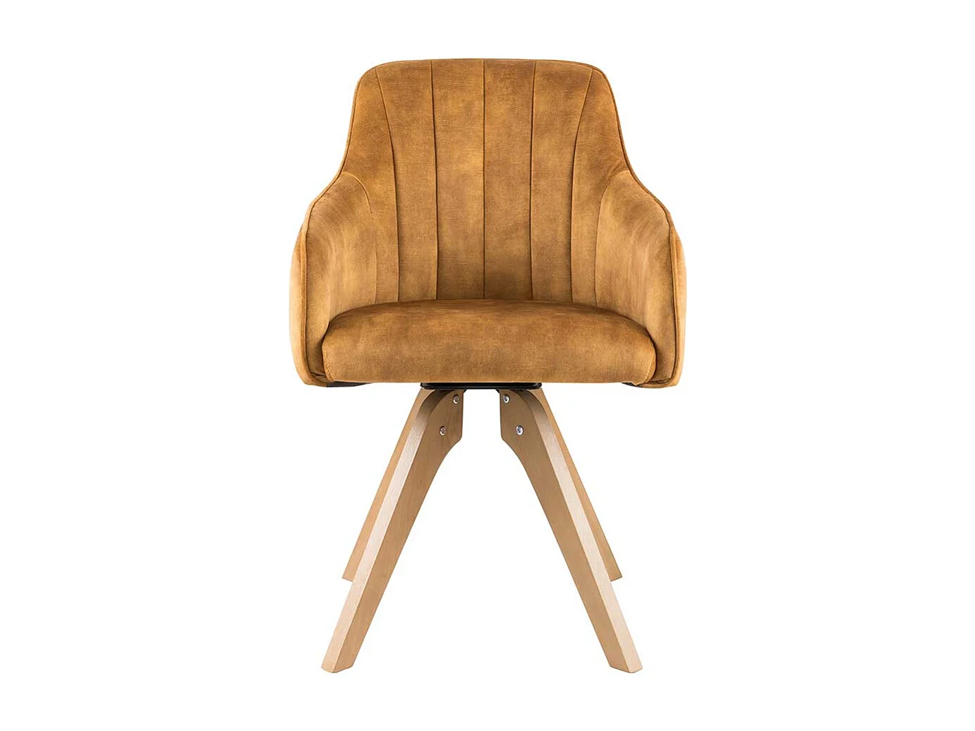 Esstisch Stühle in Gelb Velours drehbar (2er Set)