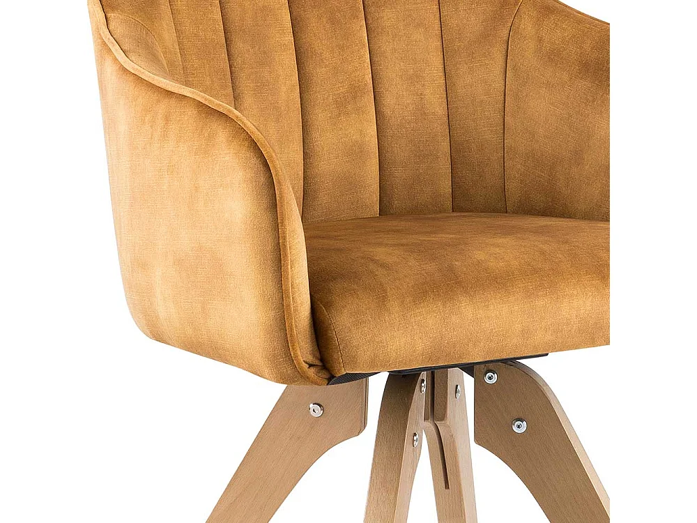 Esstisch Stühle in Gelb Velours drehbar (2er Set)