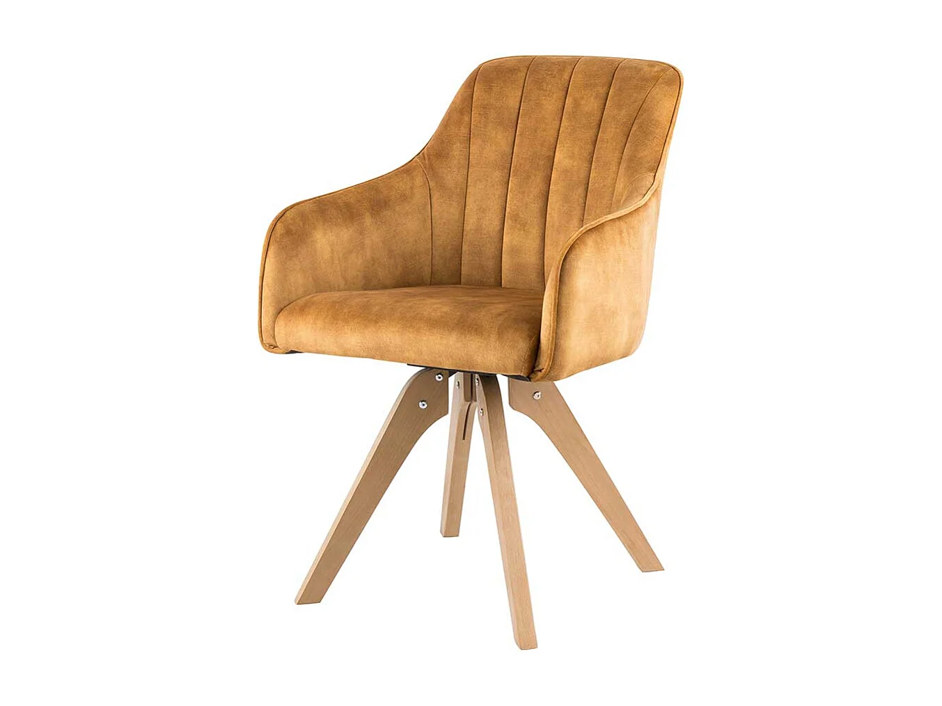 Esstisch Stühle in Gelb Velours drehbar (2er Set)