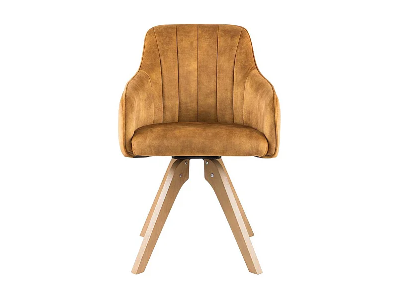 Esstisch Stühle in Gelb Velours drehbar (2er Set)