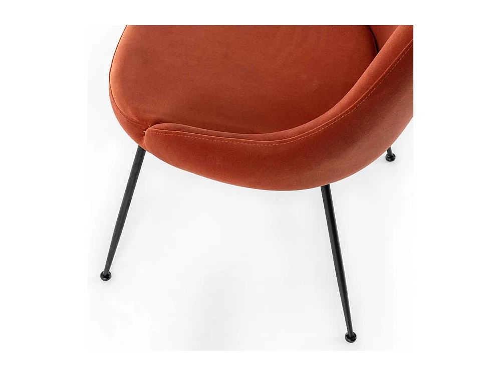 Premium Esstischstuhl in Rostfarben Gestell aus Metall