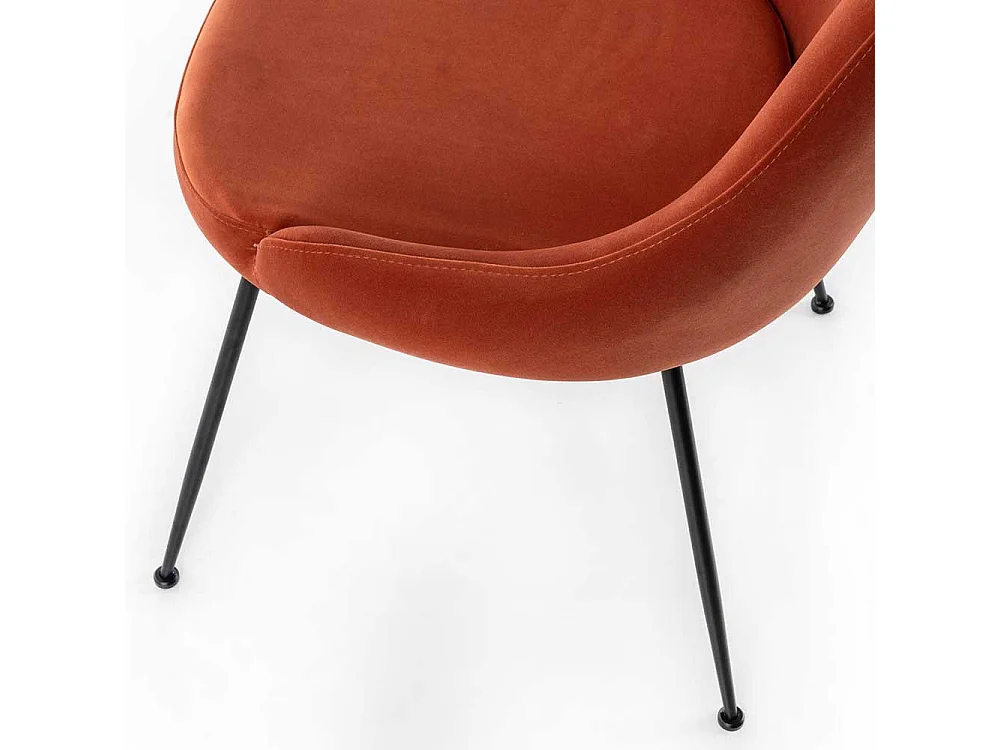 Premium Esstischstuhl in Rostfarben Gestell aus Metall