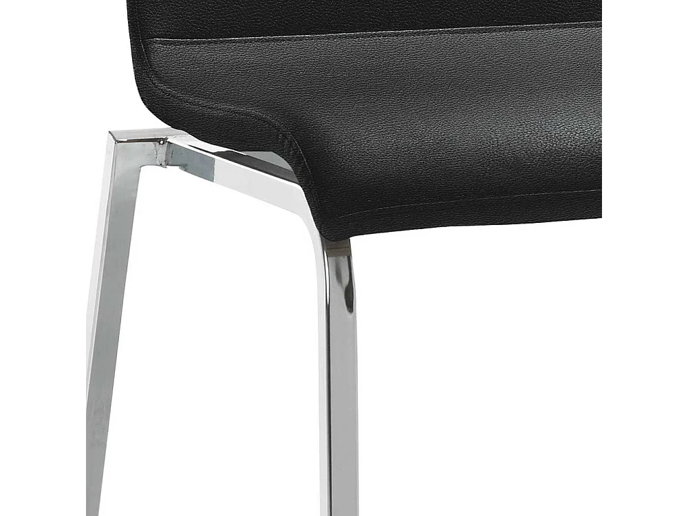 Küchenstuhl Kunstleder in Schwarz Gestell aus Metall