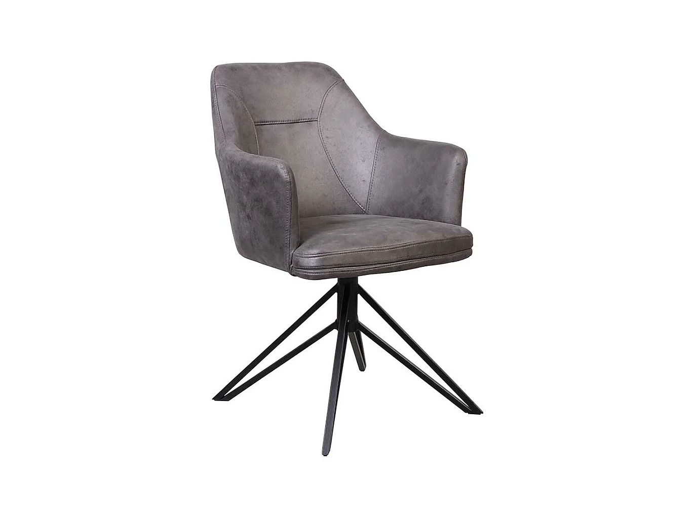 Armlehnen Esszimmerstühle in Anthrazit Microfaser drehbar (2er Set)