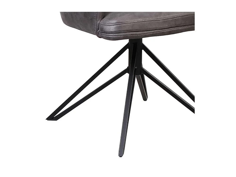 Armlehnen Esszimmerstühle in Anthrazit Microfaser drehbar (2er Set)