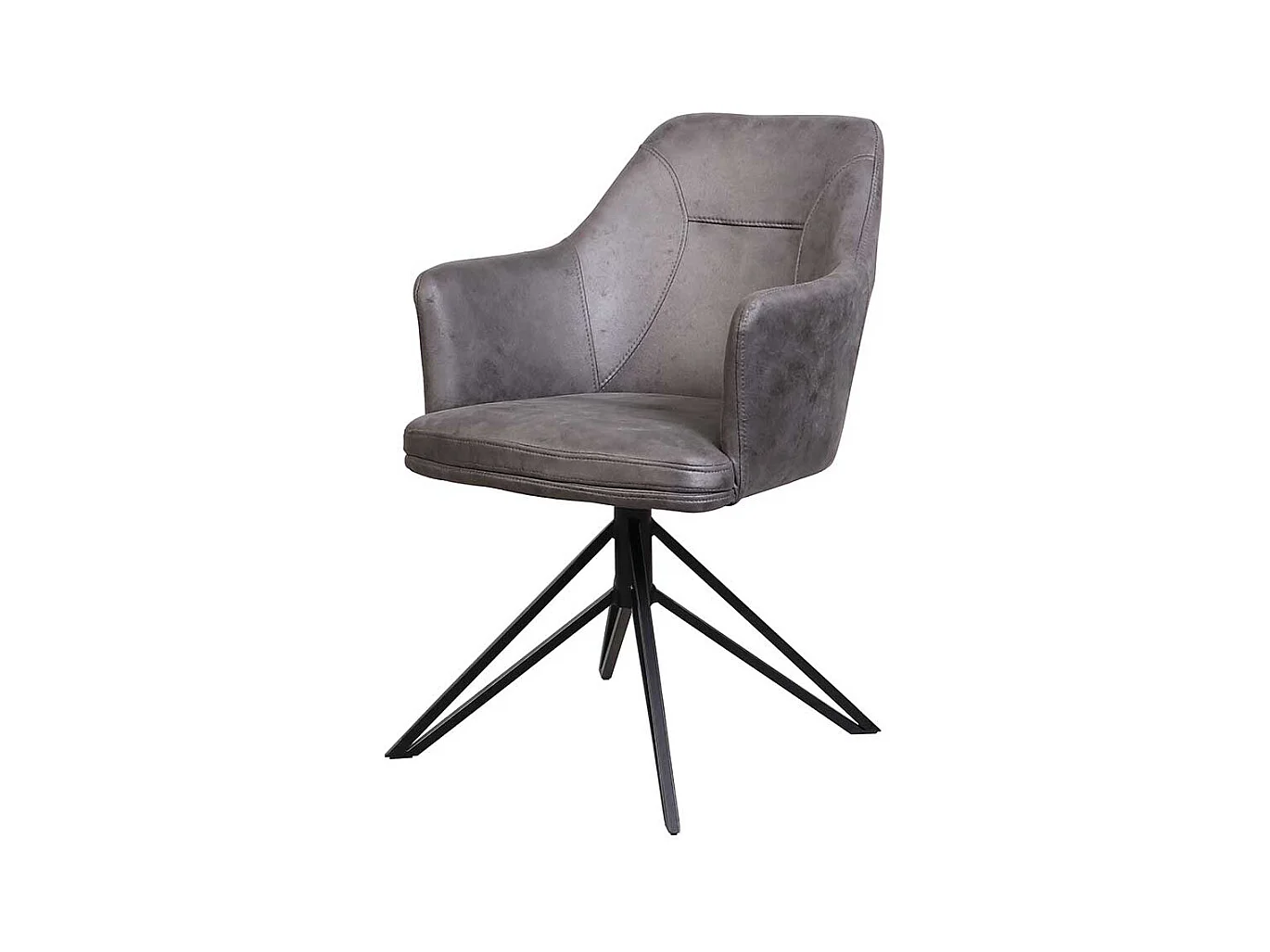 Armlehnen Esszimmerstühle in Anthrazit Microfaser drehbar (2er Set)