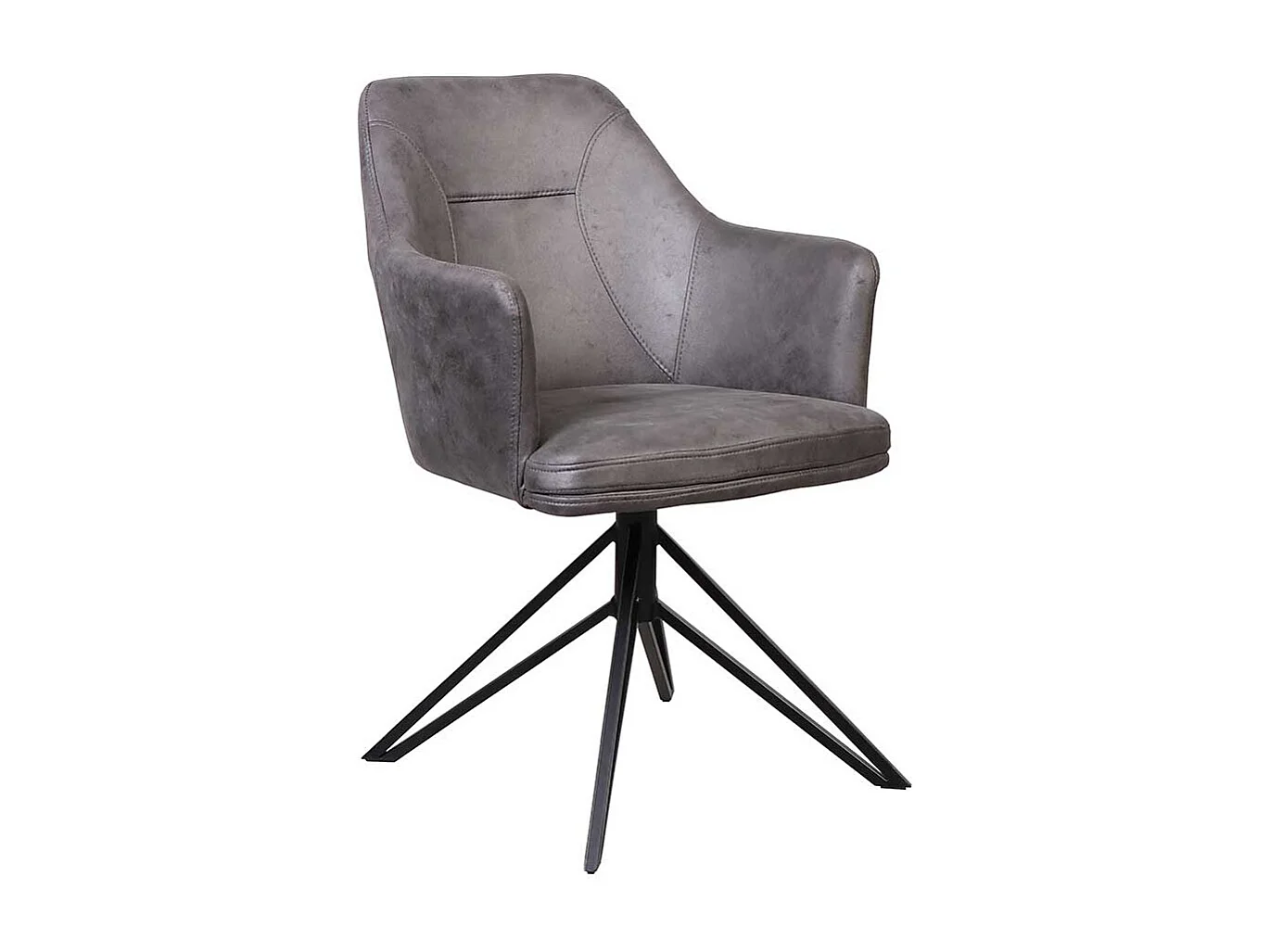 Armlehnen Esszimmerstühle in Anthrazit Microfaser drehbar (2er Set)