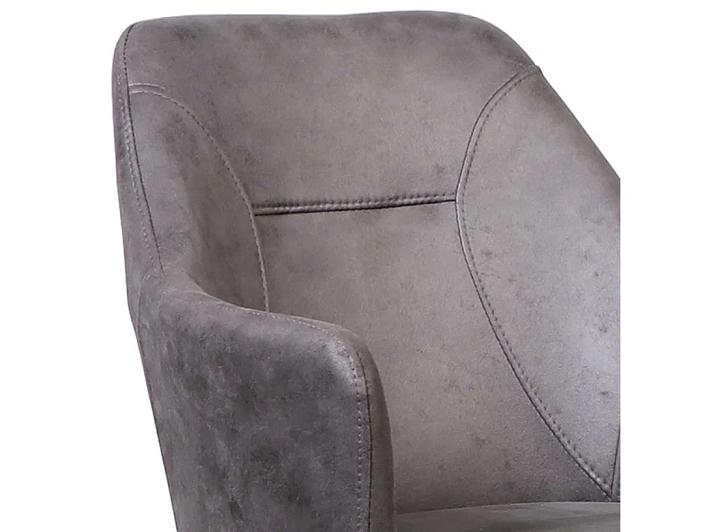 Armlehnen Esszimmerstühle in Anthrazit Microfaser drehbar (2er Set)