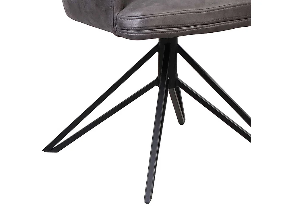 Armlehnen Esszimmerstühle in Anthrazit Microfaser drehbar (2er Set)