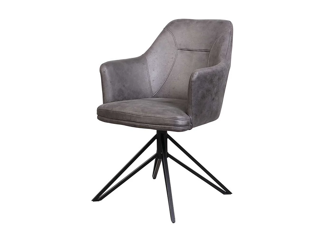 Armlehnen Esszimmerstühle in Anthrazit Microfaser drehbar (2er Set)