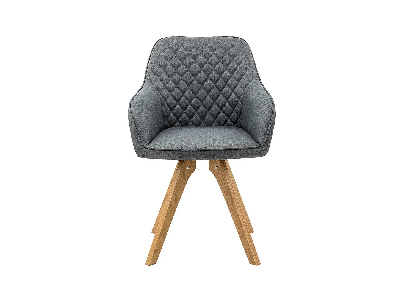 Armlehnen Polsterstühle in Grau Webstoff Eiche Massivholzgestell (2er Set)