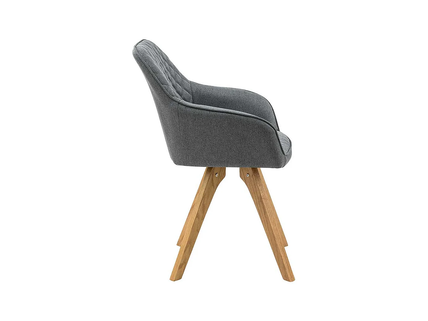 Armlehnen Polsterstühle in Grau Webstoff Eiche Massivholzgestell (2er Set)