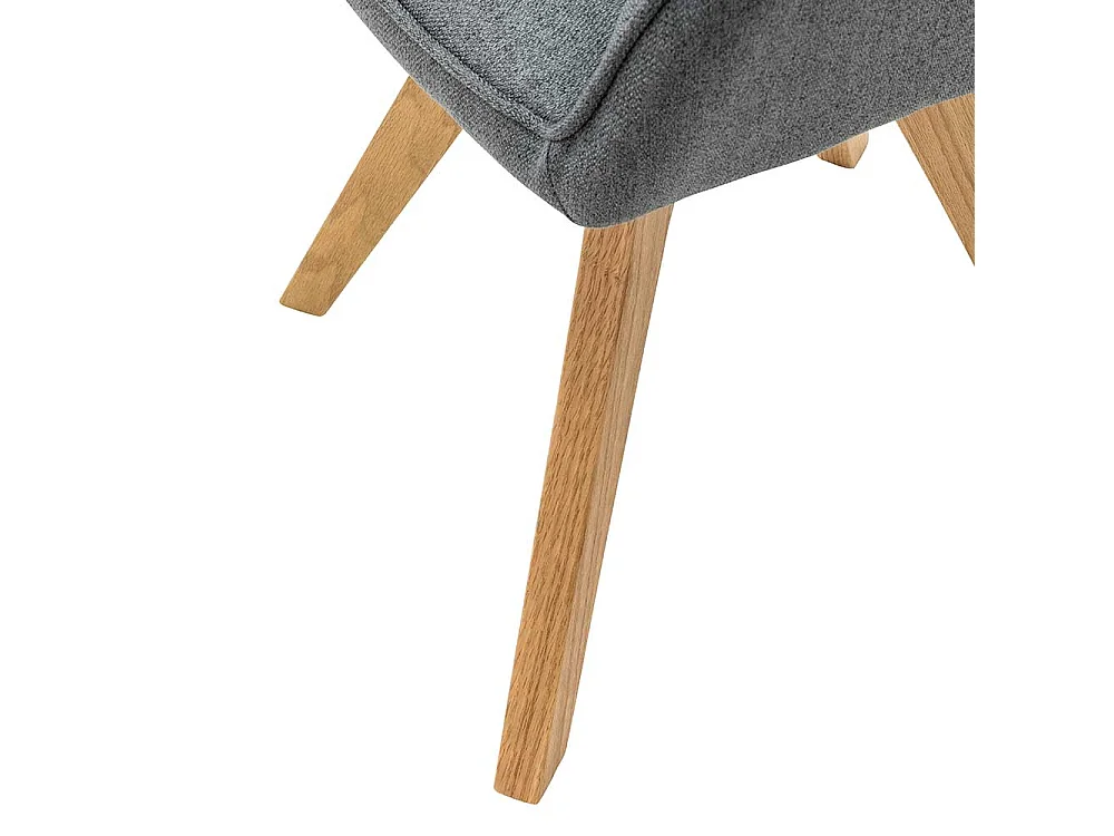 Armlehnen Polsterstühle in Grau Webstoff Eiche Massivholzgestell (2er Set)