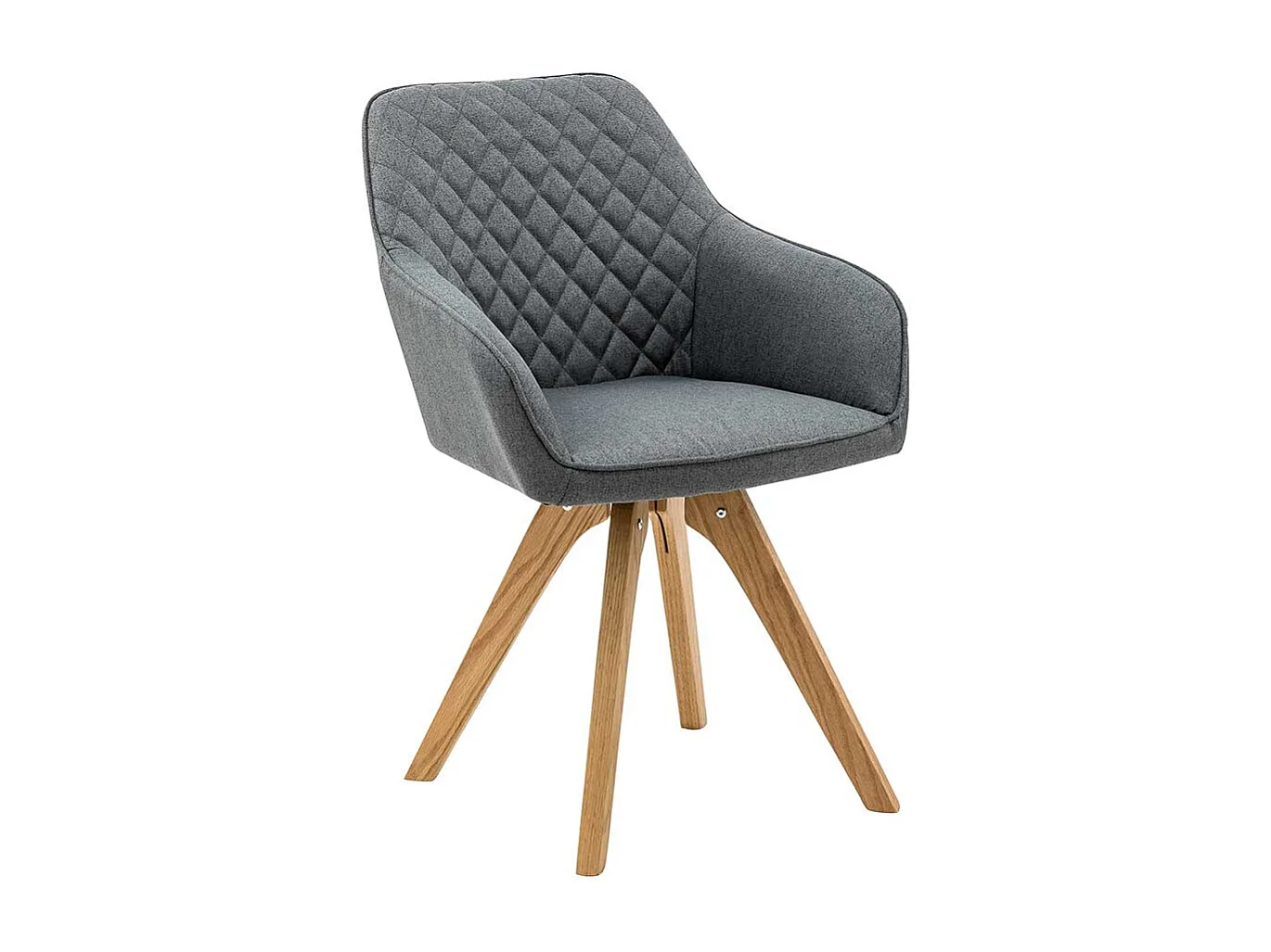 Armlehnen Polsterstühle in Grau Webstoff Eiche Massivholzgestell (2er Set)