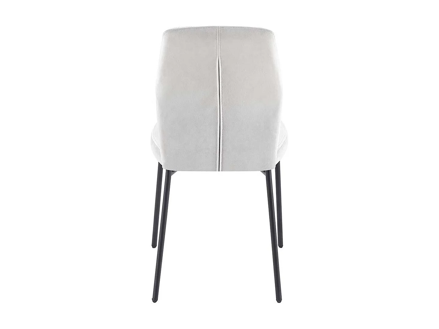 Stuhl Küche Samt Metall in Hellgrau und Schwarz 50 cm Sitzhöhe (2er Set)