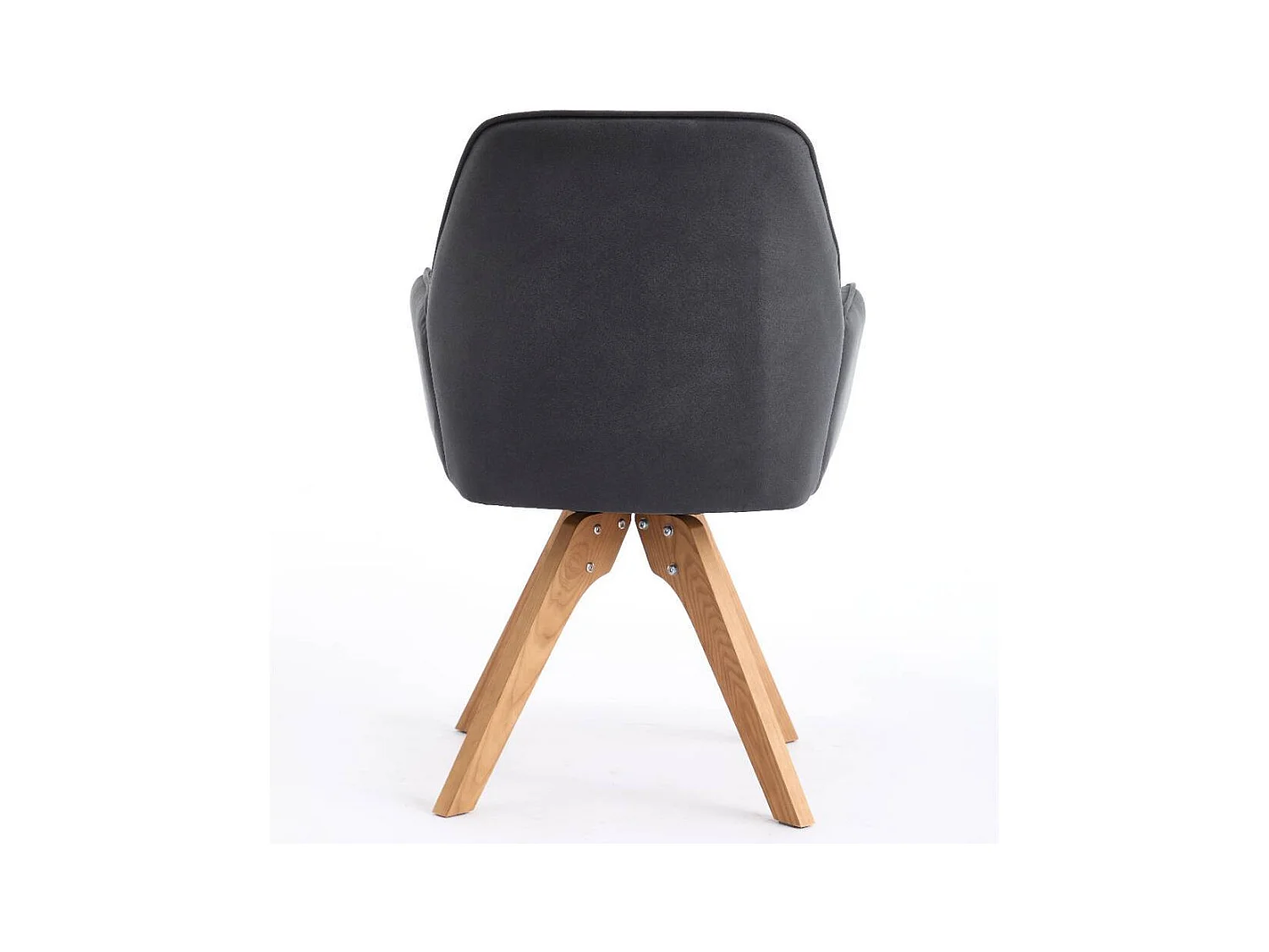 Drehstuhl Wohnzimmerstuhl in Anthrazit mit Gestell aus Massivholz (2er Set)