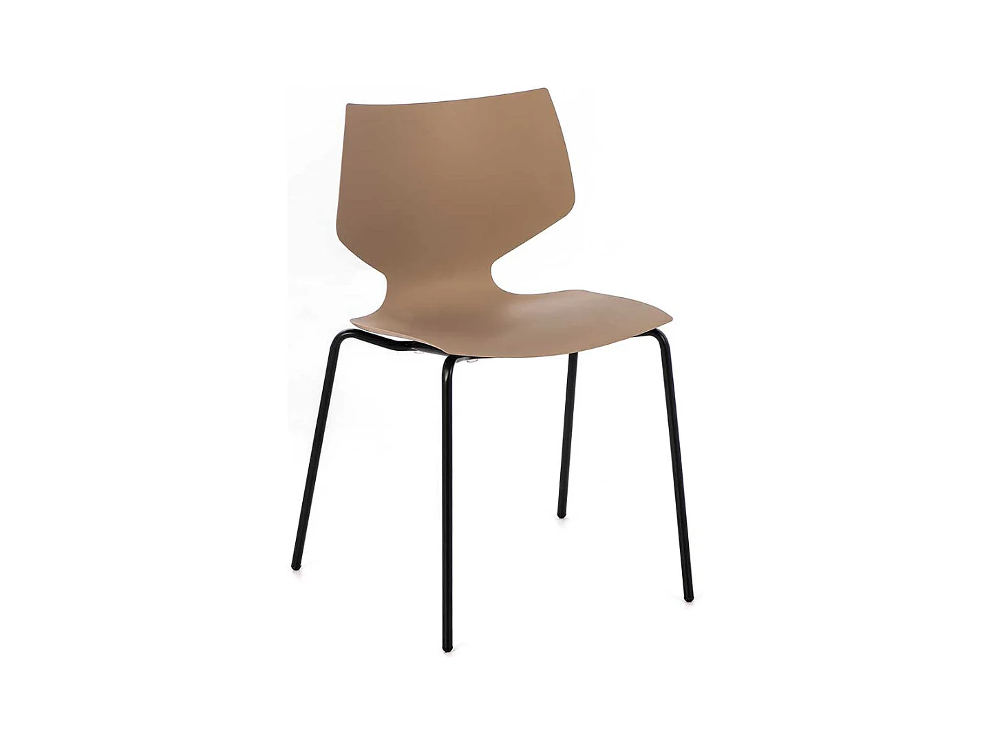 Kunststoff K�chenst�hle in Hellbraun 45 cm Sitzh�he (4er Set)
