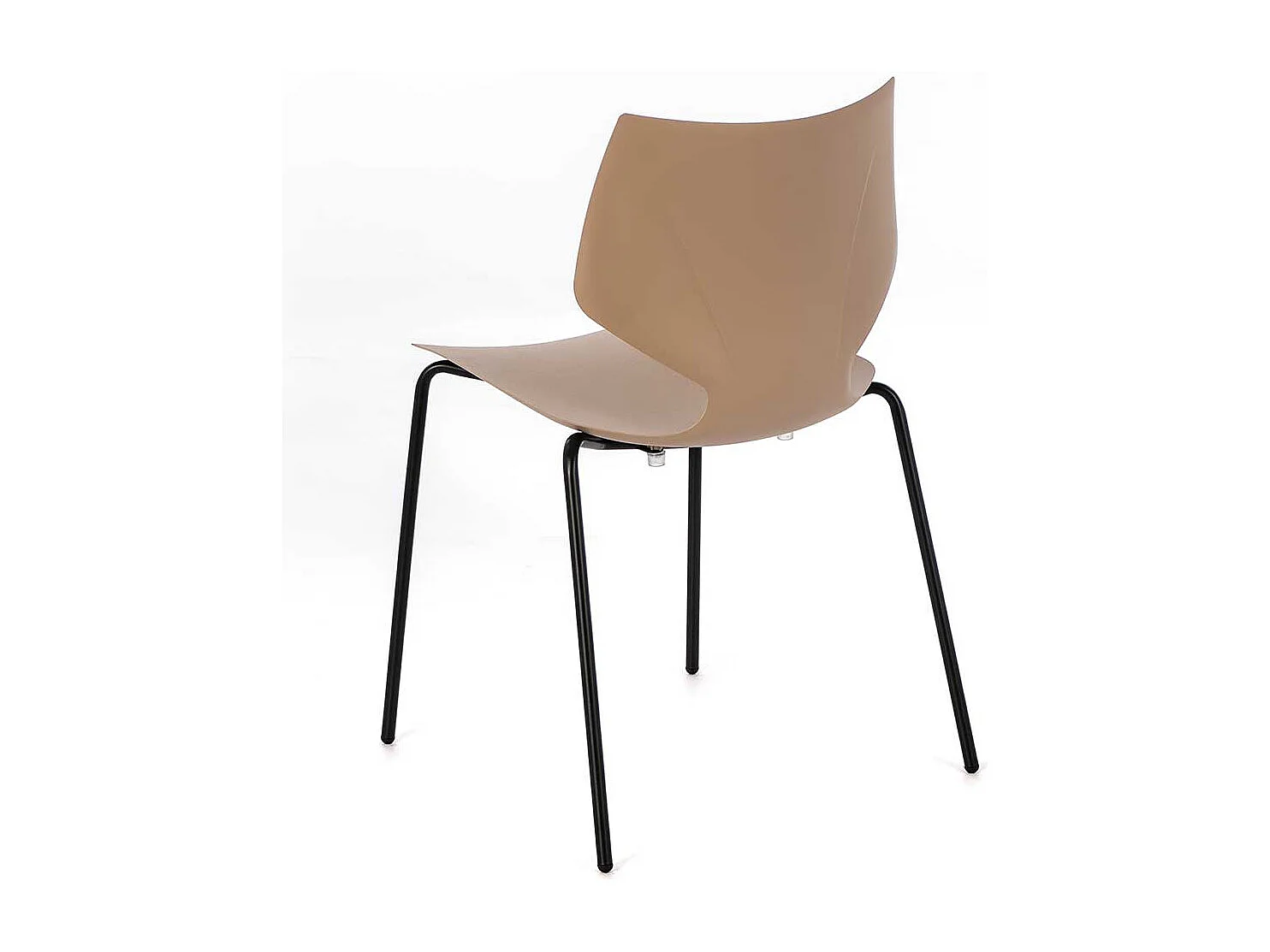 Kunststoff Küchenstühle in Hellbraun 45 cm Sitzhöhe (4er Set)