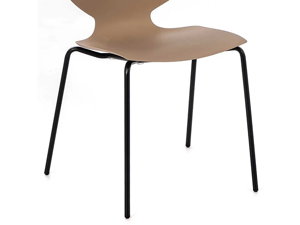 Kunststoff Küchenstühle in Hellbraun 45 cm Sitzhöhe (4er Set)