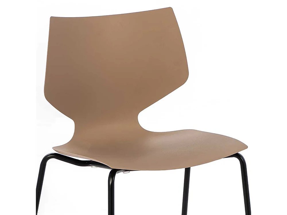 Kunststoff Küchenstühle in Hellbraun 45 cm Sitzhöhe (4er Set)