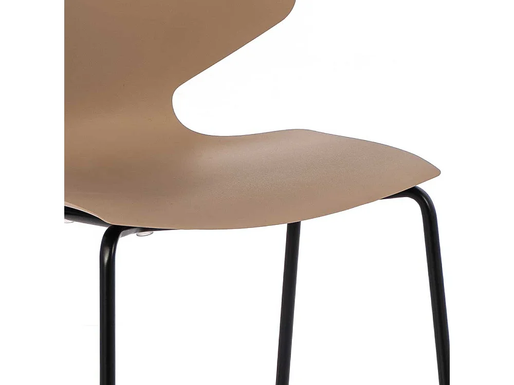 Kunststoff Küchenstühle in Hellbraun 45 cm Sitzhöhe (4er Set)