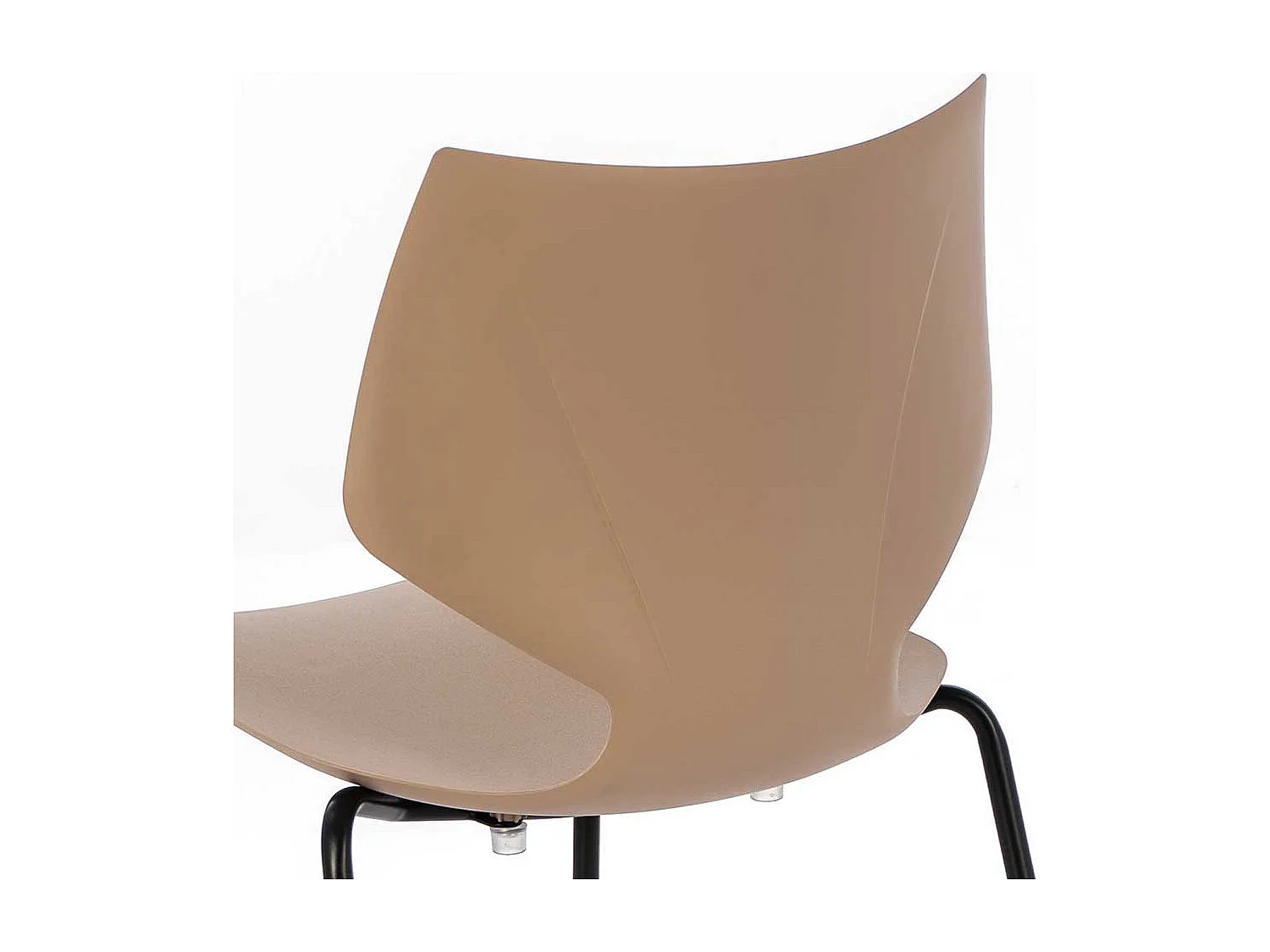 Kunststoff Küchenstühle in Hellbraun 45 cm Sitzhöhe (4er Set)