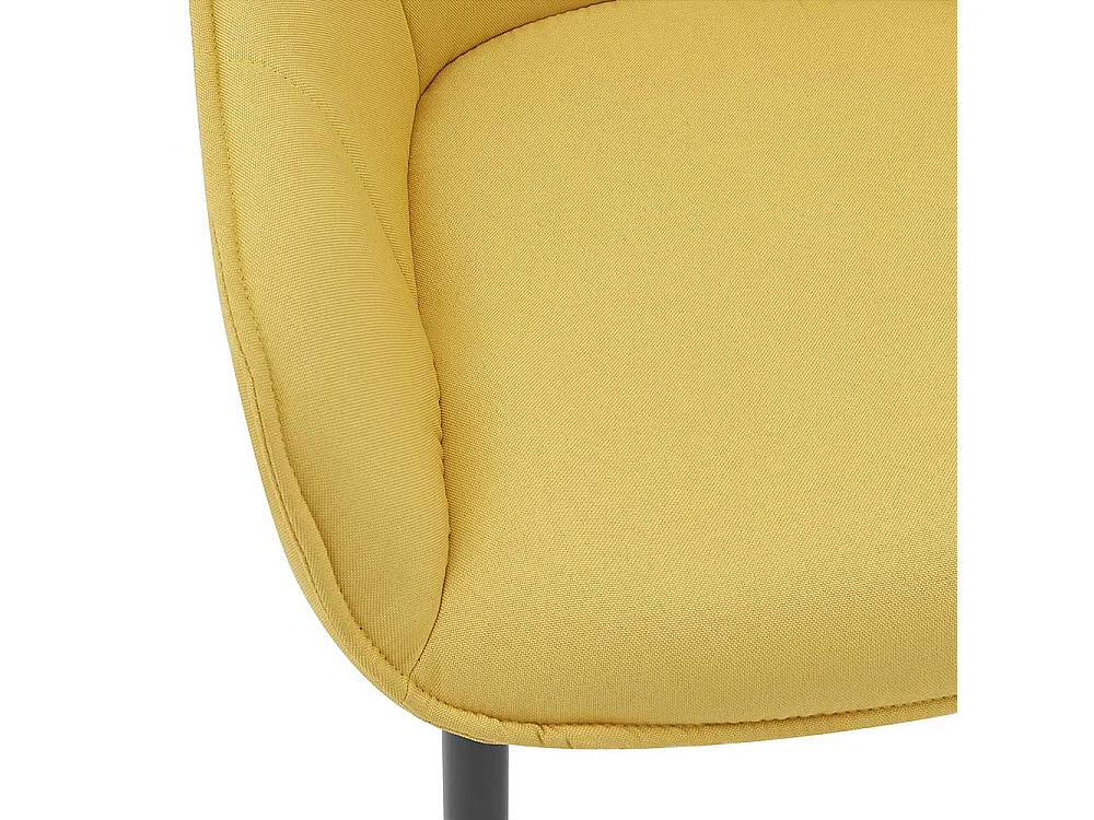 Polster Armlehnstuhl in Gelb und Schwarz Gestell aus Metall