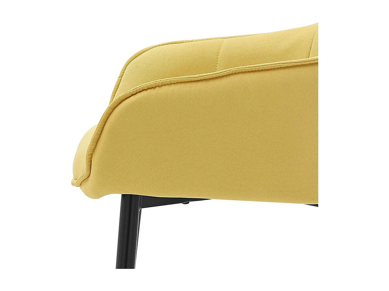 Polster Armlehnstuhl in Gelb und Schwarz Gestell aus Metall