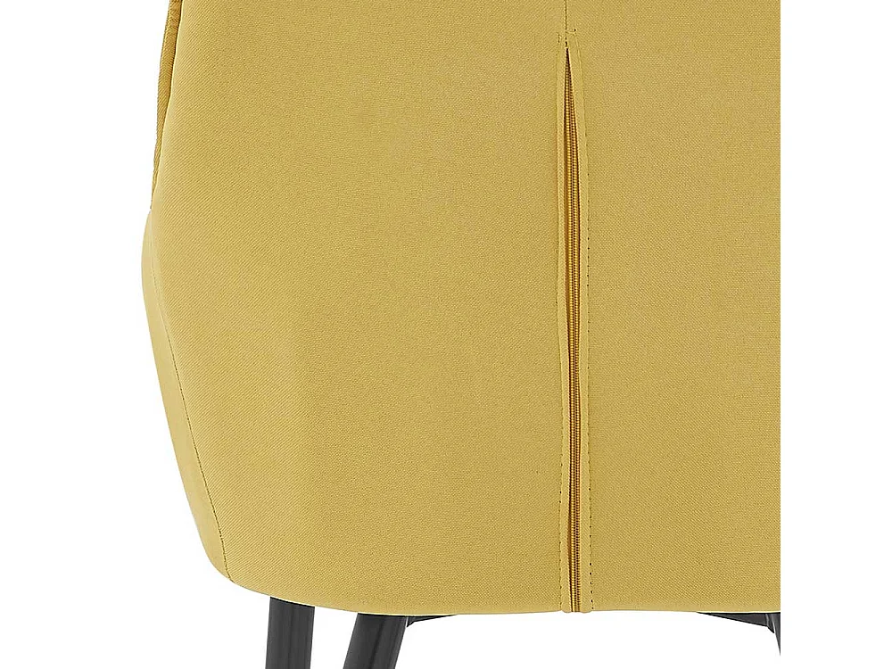 Polster Armlehnstuhl in Gelb und Schwarz Gestell aus Metall