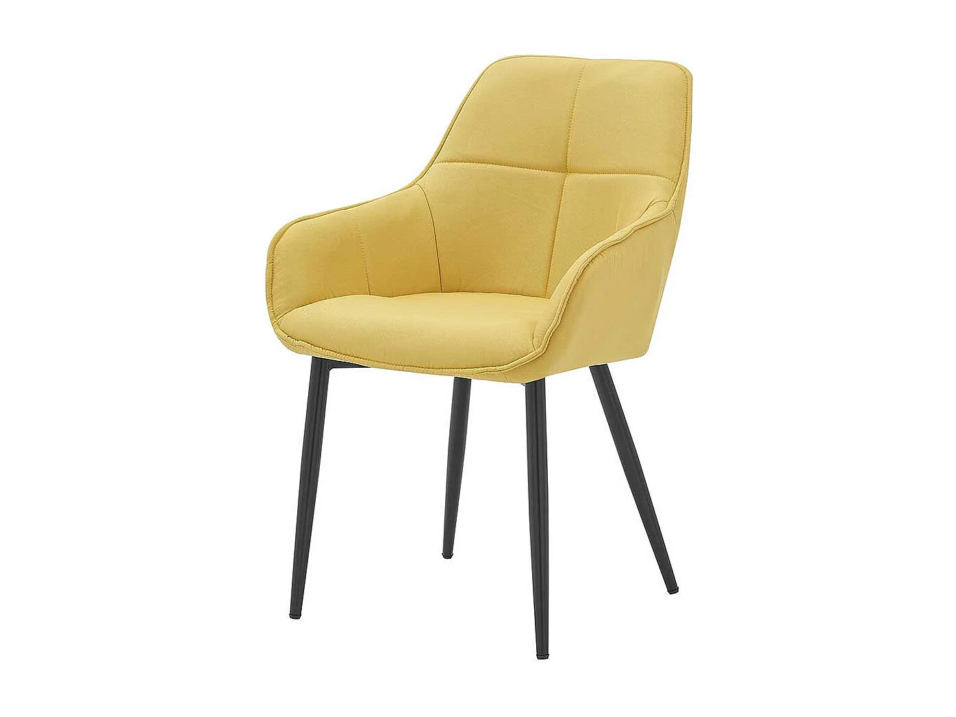 Polster Armlehnstuhl in Gelb und Schwarz Gestell aus Metall