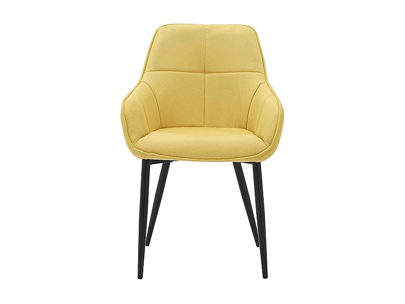 Polster Armlehnstuhl in Gelb und Schwarz Gestell aus Metall