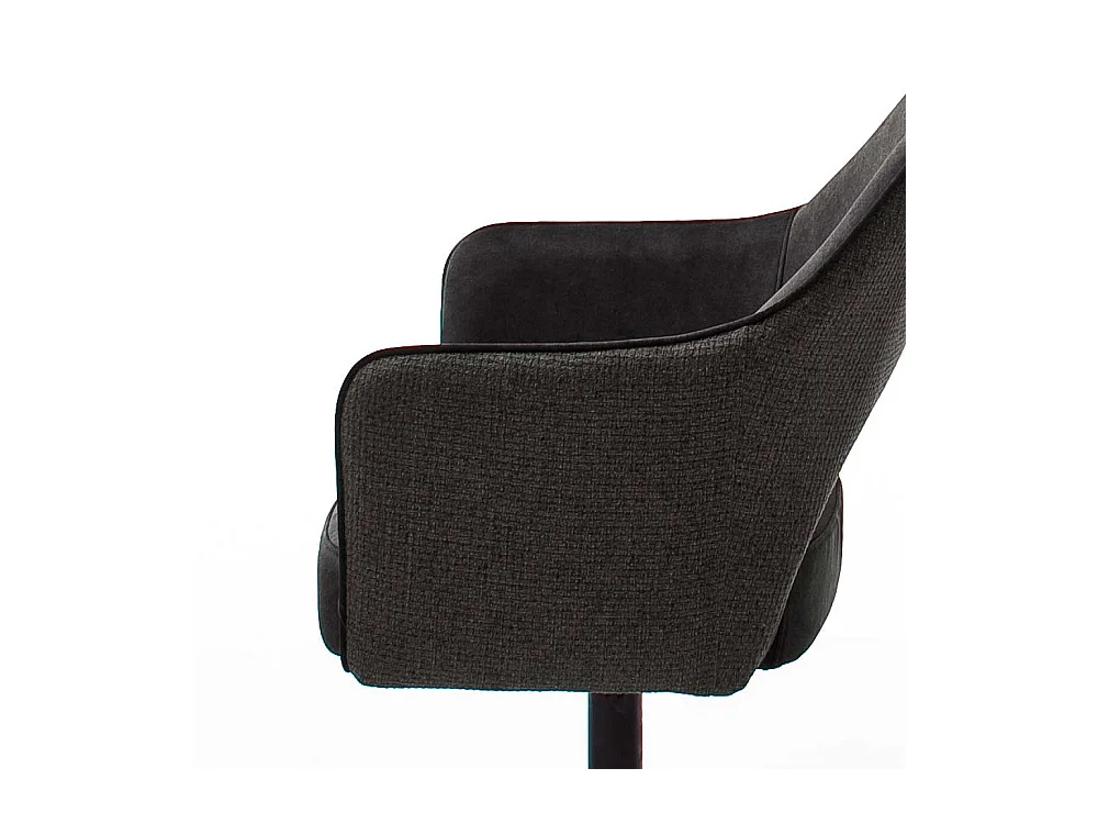 Drehstuhl in Anthrazit und Schwarz Rücken mit Ausschnitt (2er Set)