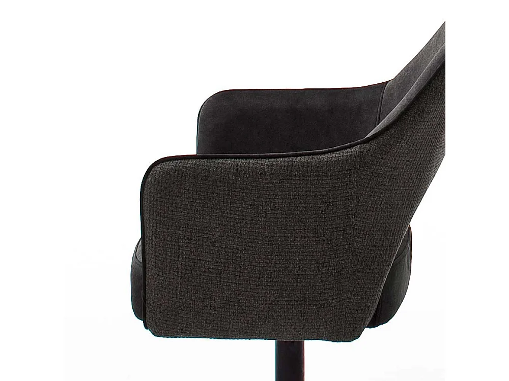 Drehstuhl in Anthrazit und Schwarz Rücken mit Ausschnitt (2er Set)