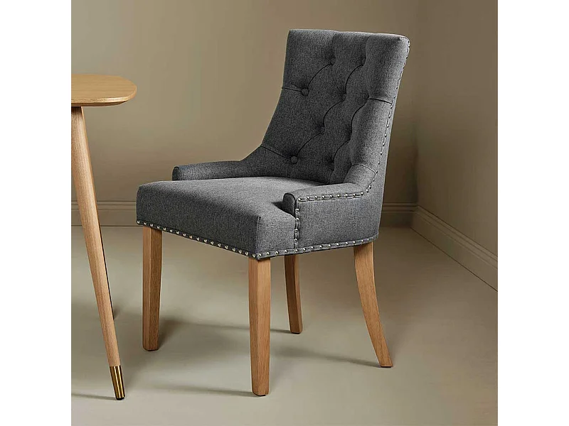 Esstischstuhl Stuhl in Grau und Eichefarben