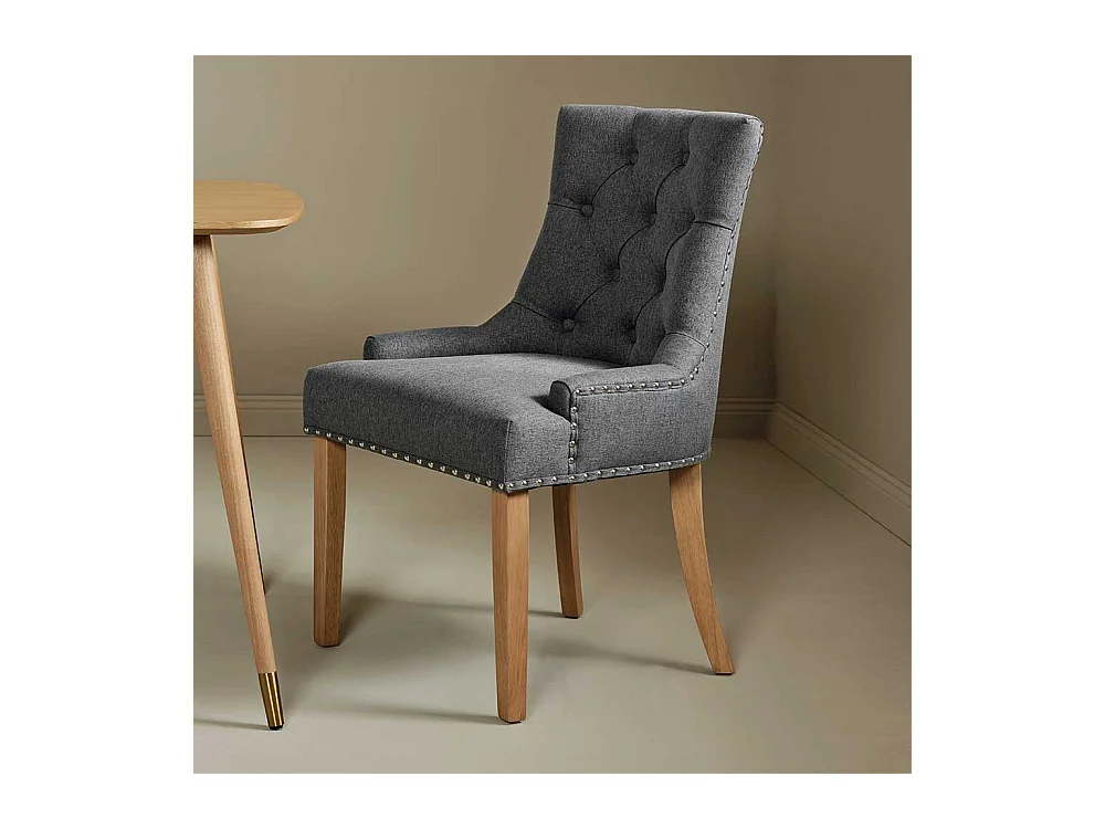 Esstischstuhl Stuhl in Grau und Eichefarben