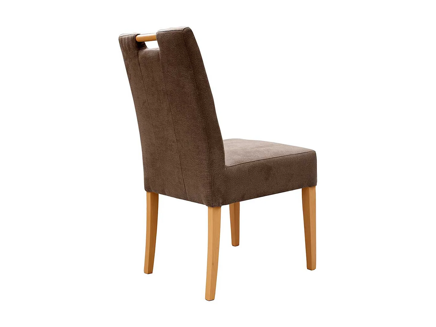 Gepolsterter Stuhl in Taupe Gestell aus Buche Massivholz (2er Set)