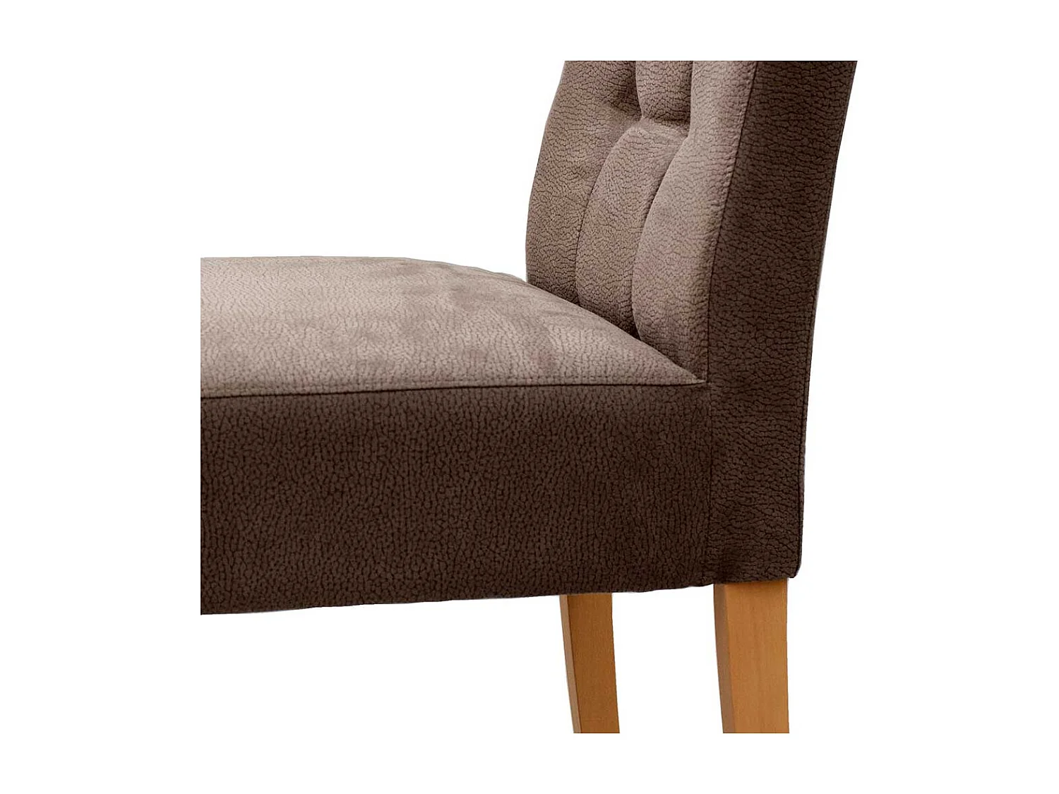 Gepolsterter Stuhl in Taupe Gestell aus Buche Massivholz (2er Set)