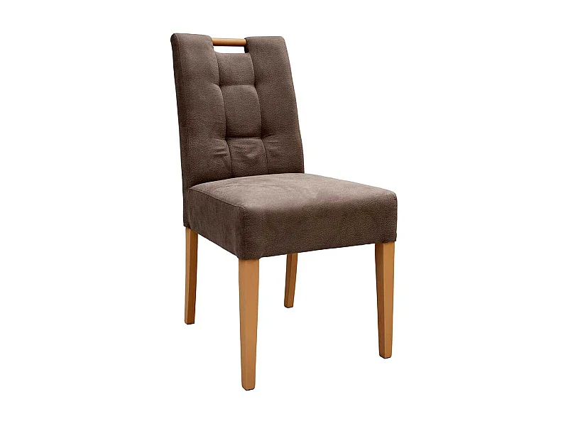 Gepolsterter Stuhl in Taupe Gestell aus Buche Massivholz (2er Set)
