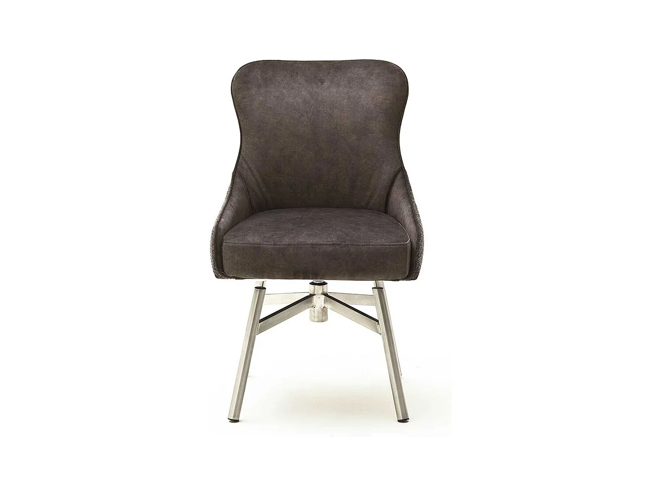 Esszimmer St�hle in Hellbraun Stoff Edelstahl (2er Set)
