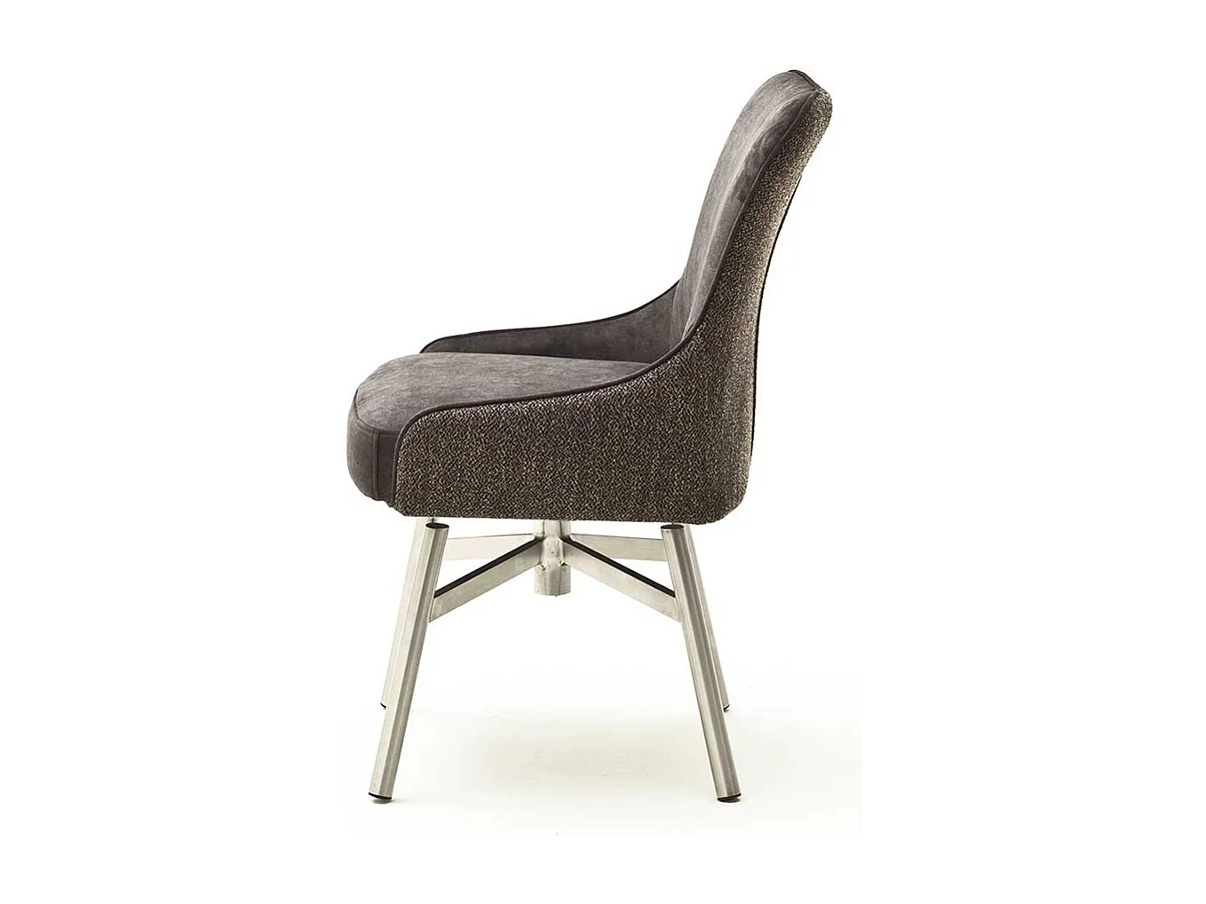 Esszimmer St�hle in Hellbraun Stoff Edelstahl (2er Set)