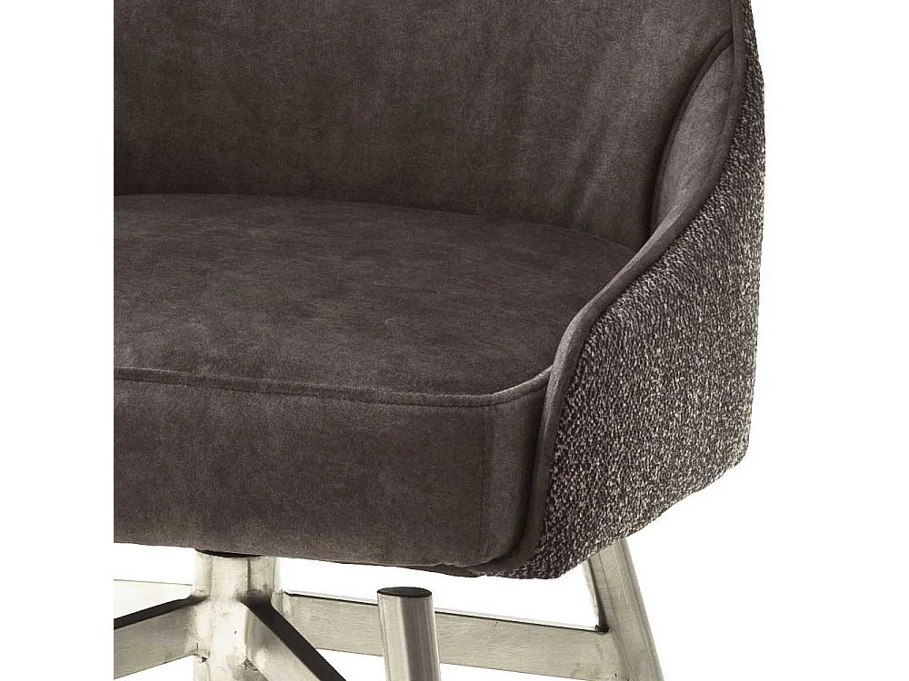 Esszimmer St�hle in Hellbraun Stoff Edelstahl (2er Set)