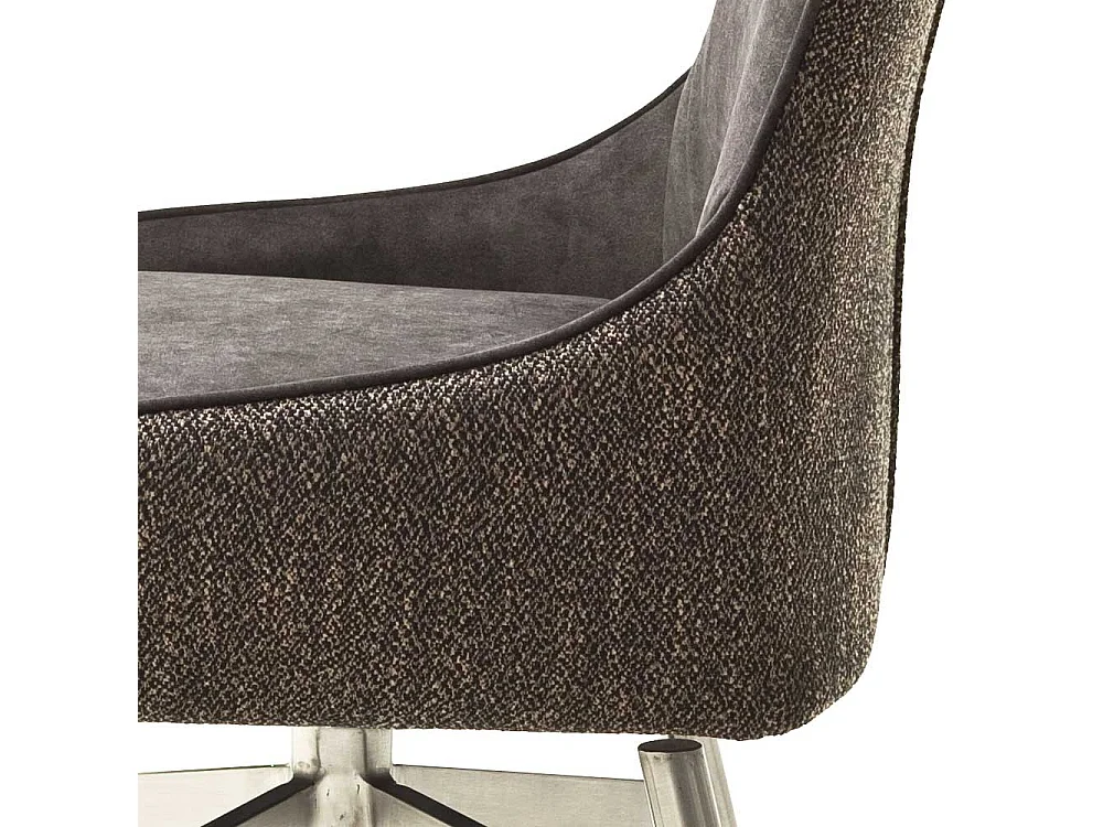 Esszimmer St�hle in Hellbraun Stoff Edelstahl (2er Set)